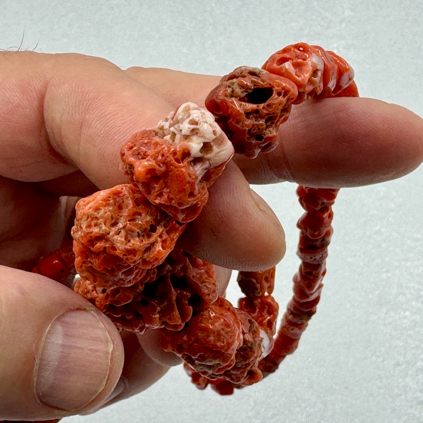Coral Corinto Corallium Rubrum colgante con plata de ley