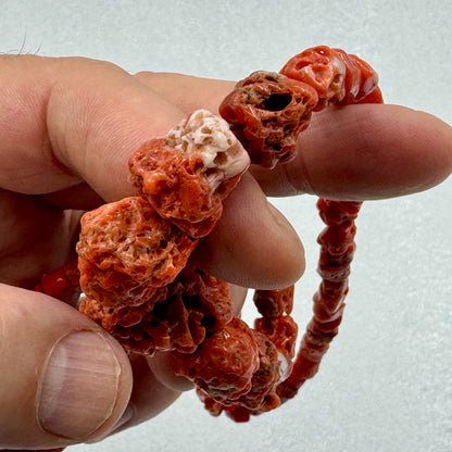 Coral Corinto Corallium Rubrum colgante con plata de ley