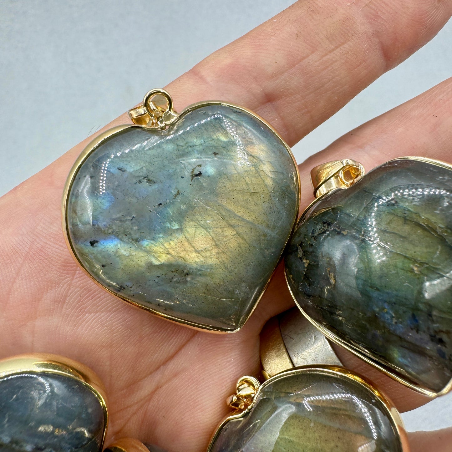 Labradorita colgante corazón