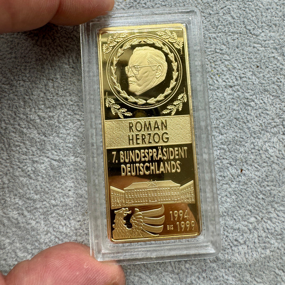 Placas color oro presidentes Alemania Munay Minerales Mallorca