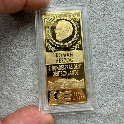 Placas color oro presidentes Alemania Munay Minerales Mallorca