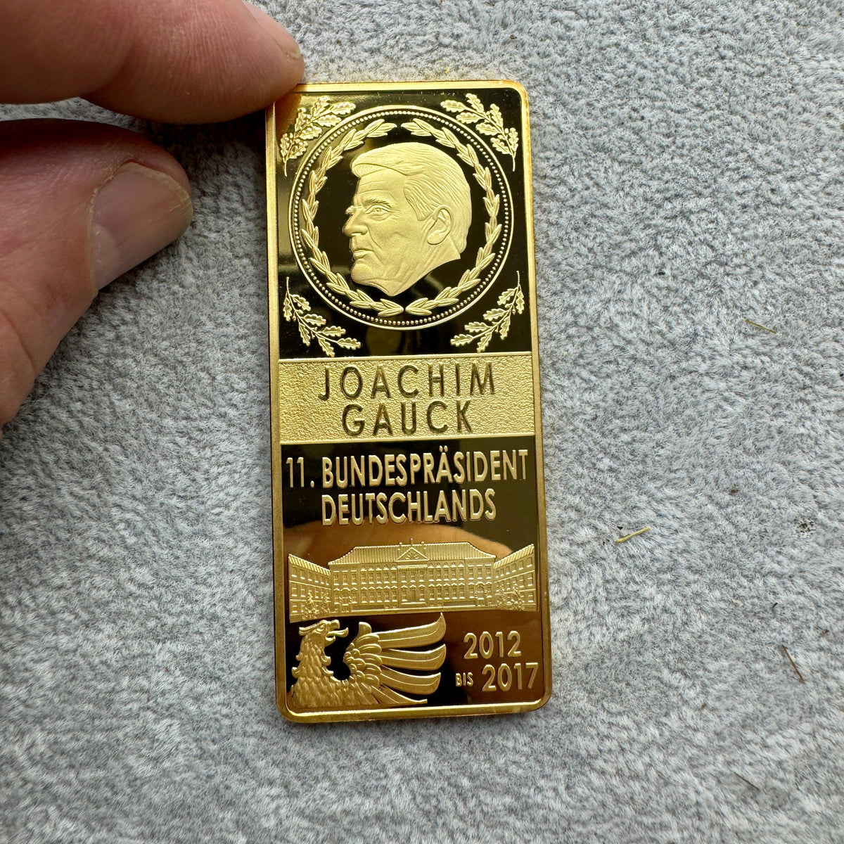 Placas color oro presidentes Alemania Munay Minerales Mallorca
