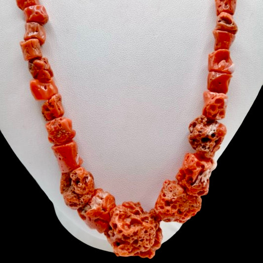 Coral Corinto Corallium Rubrum colgante con plata de ley