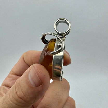 Baltic amber pendant in sterling silver