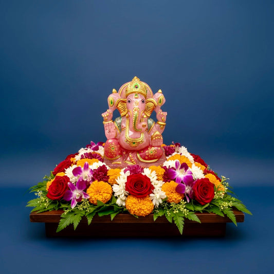 Dios Ganesha Ganesh Ganapati 12 kg. cuarzo rosa Munay Minerales Mallorca