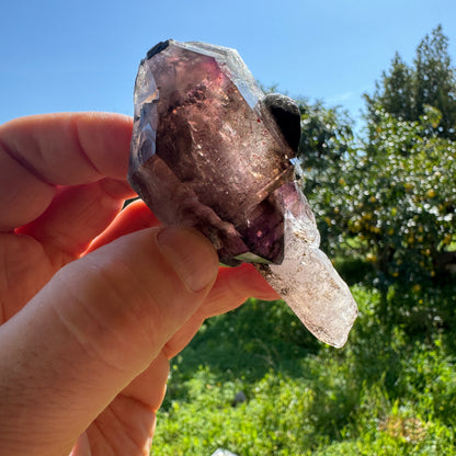 Cetro de amatista con hematita