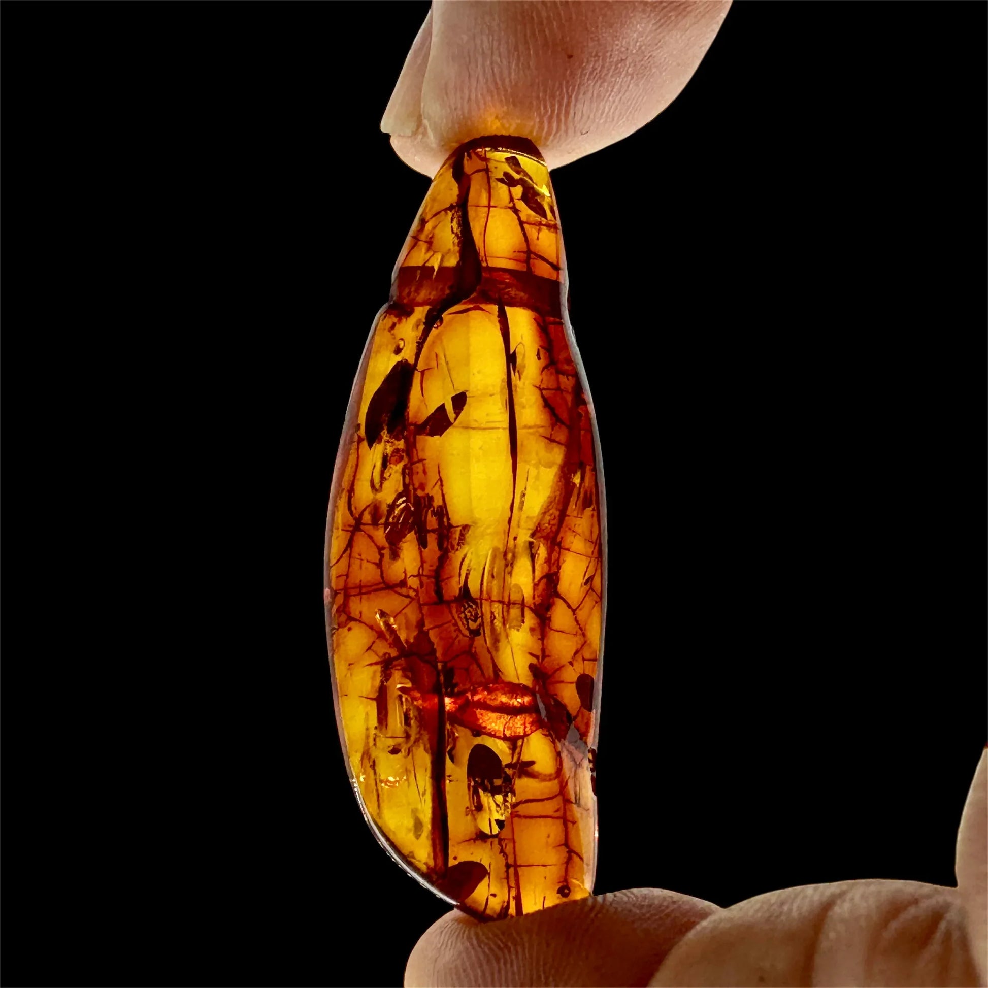 Colgantes de ambar báltico en cordón de piel - MUNAY MINERALES MALLORCA