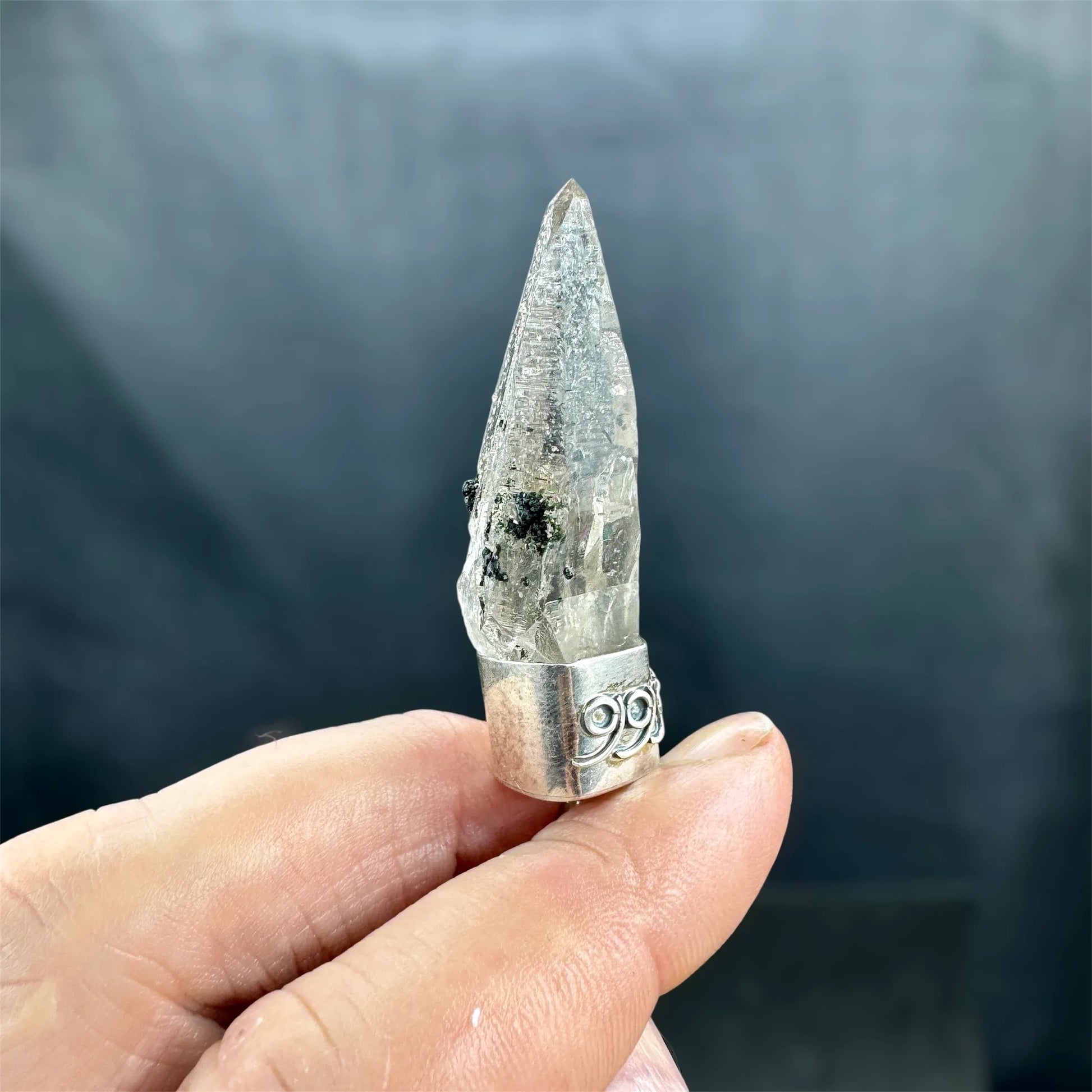 Colgante de cuarzo himalaya plata de ley - Munay Minerales Palma de Mallorca Spain 