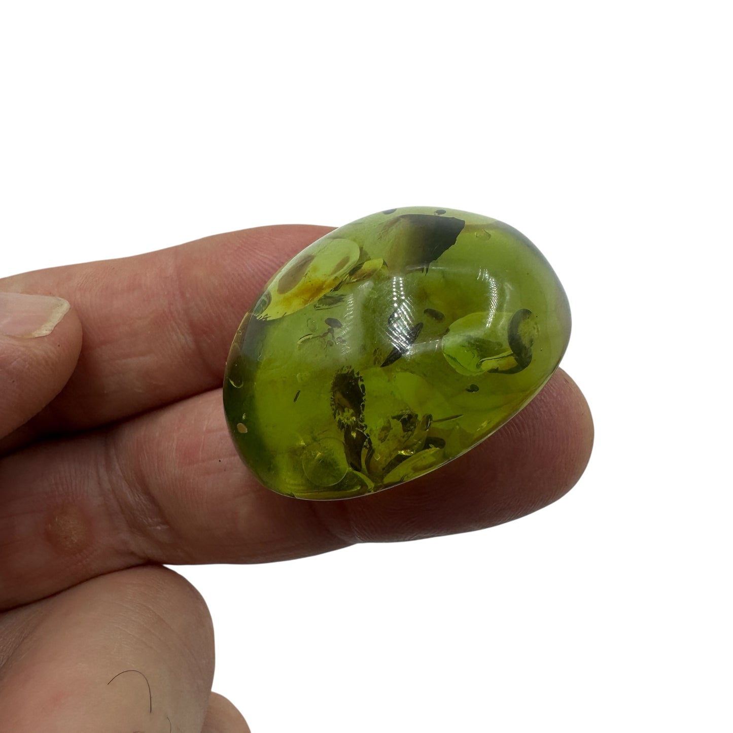 Ámbar verde colombiano cabujón