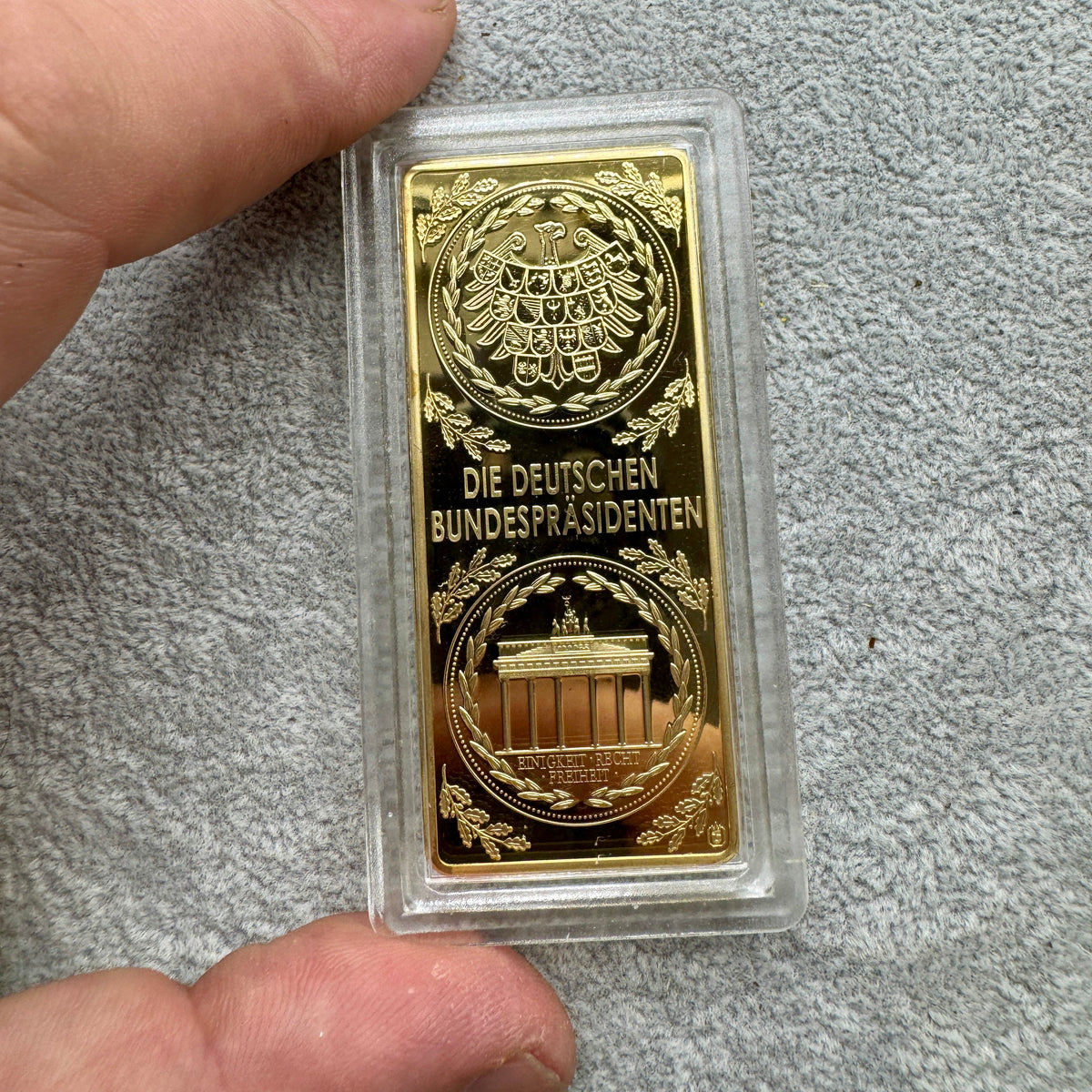 Placas color oro presidentes Alemania Munay Minerales Mallorca