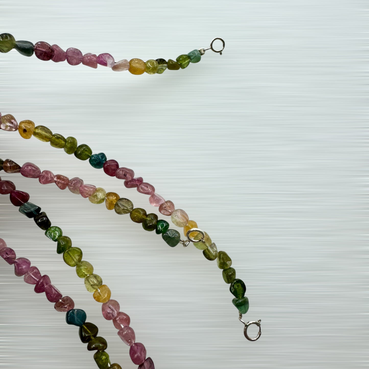 Pulsera turmalina multicolor plata de ley