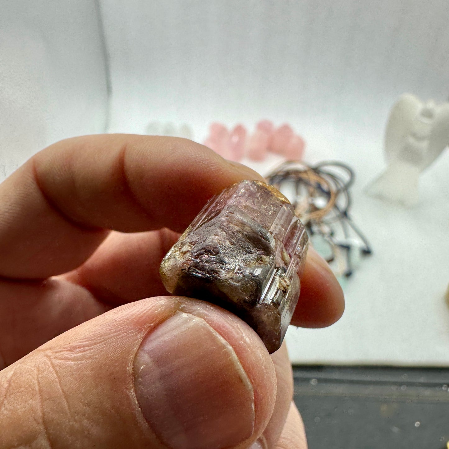 Turmalina bicolor verde y rosa