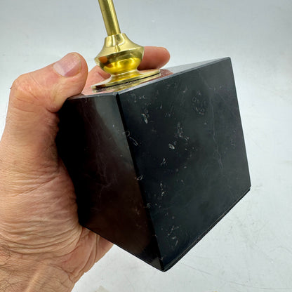 Amethyst in bronze and onyx base