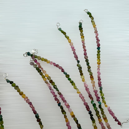 Multicolor tourmaline bracelet in sterling silver