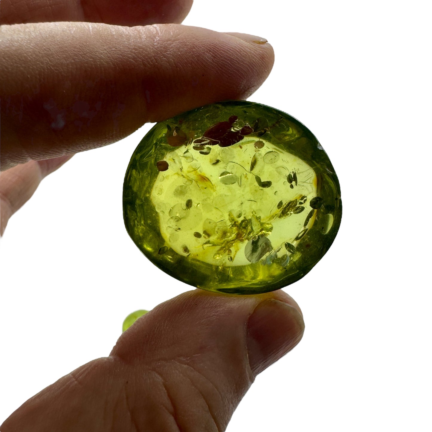 Ámbar verde colombiano cabujón