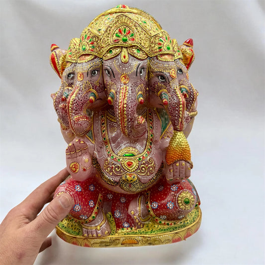 Ganesha 5 cabezas 14 kg. Cuarzo rosa