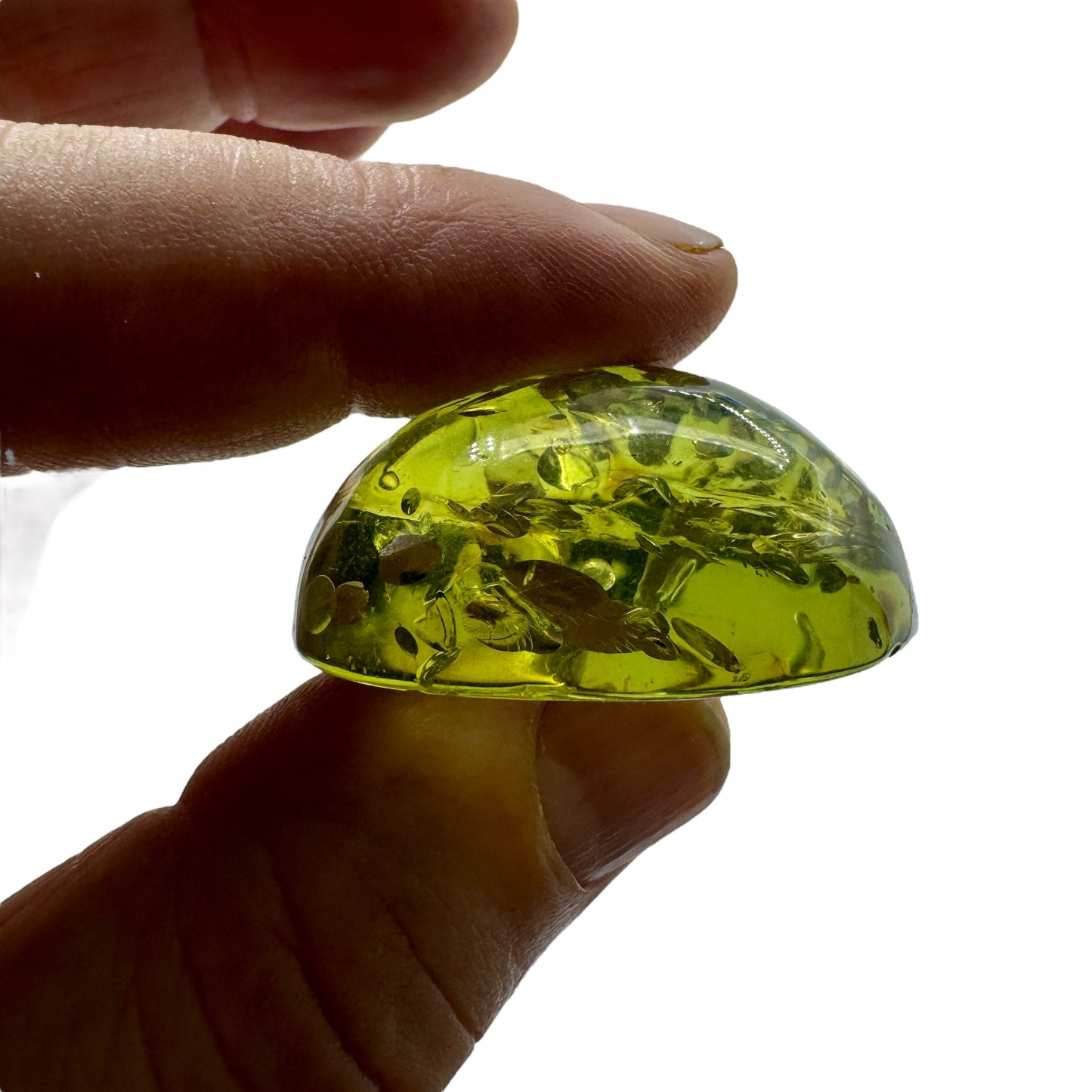 Ámbar verde colombiano cabujón