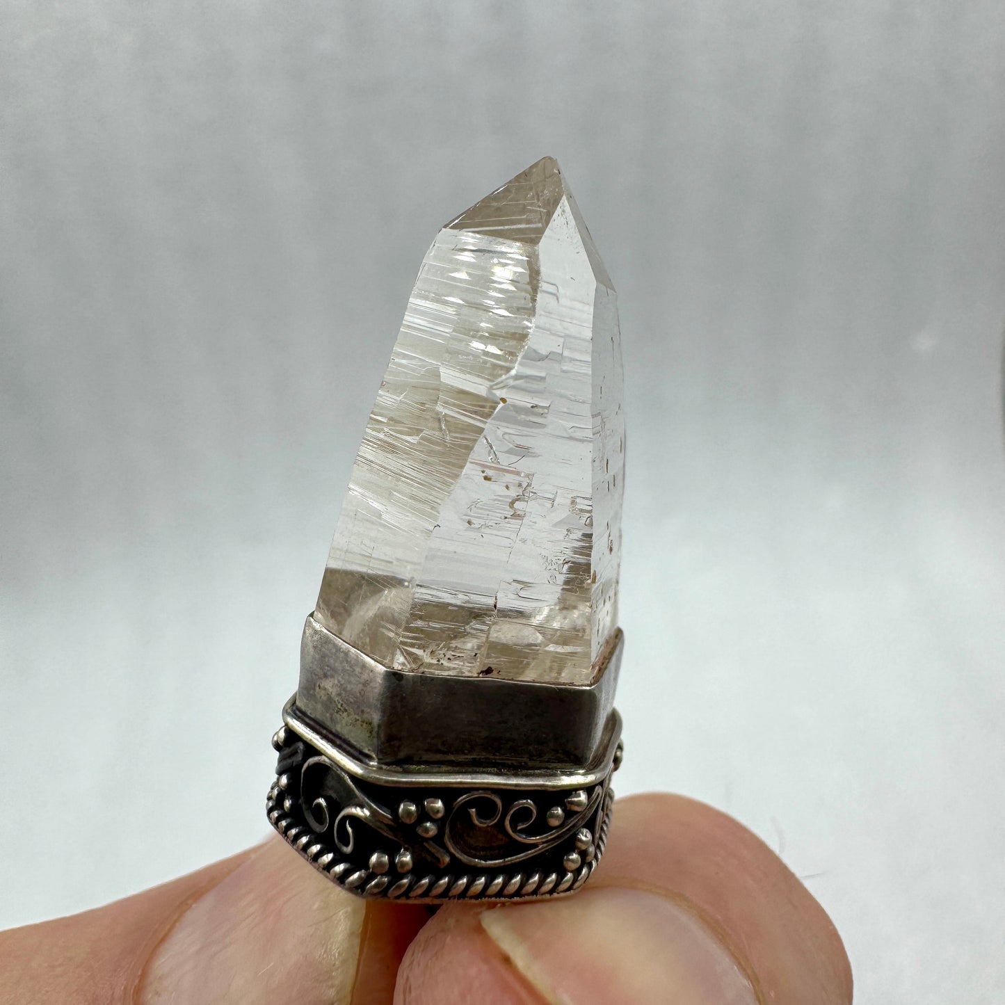 Colgante de cuarzo Himalaya plata de ley