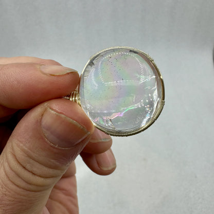 Cuarzo maestro arcoíris colgante plata de ley - MUNAY MINERALES MALLORCA