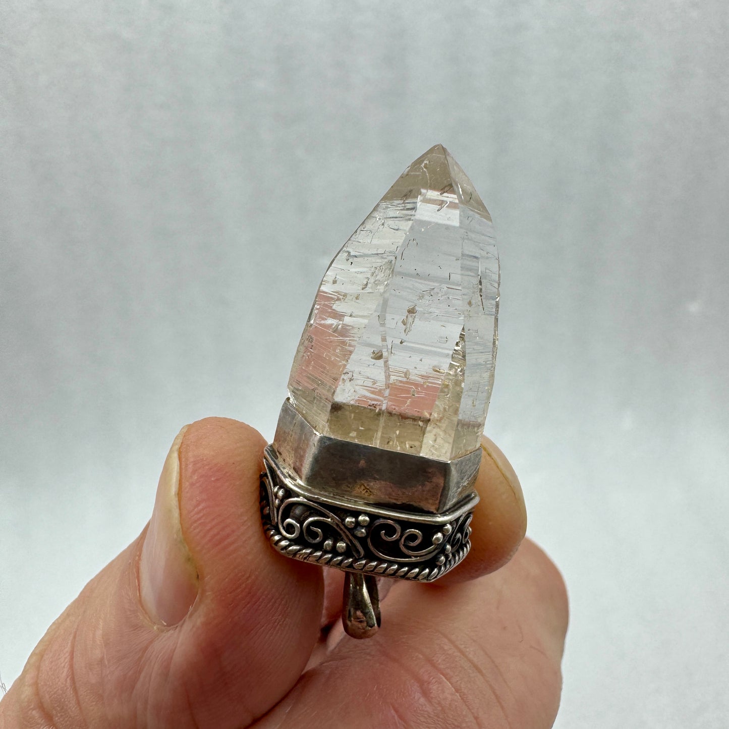 Colgante de cuarzo Himalaya plata de ley