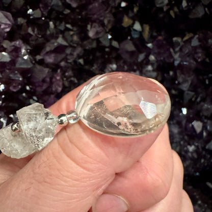 Colgante Cuarzos diamante Herkimer en plata de ley - MUNAY MINERALES MALLORCA