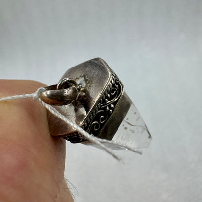 Colgante de cuarzo Himalaya plata de ley