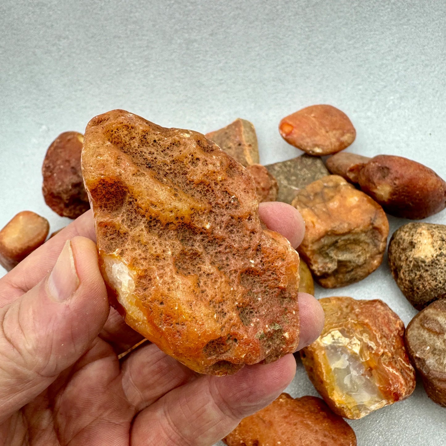 Ágata cornalina en bruto - Munay Minerales Palma de Mallorca Spain 