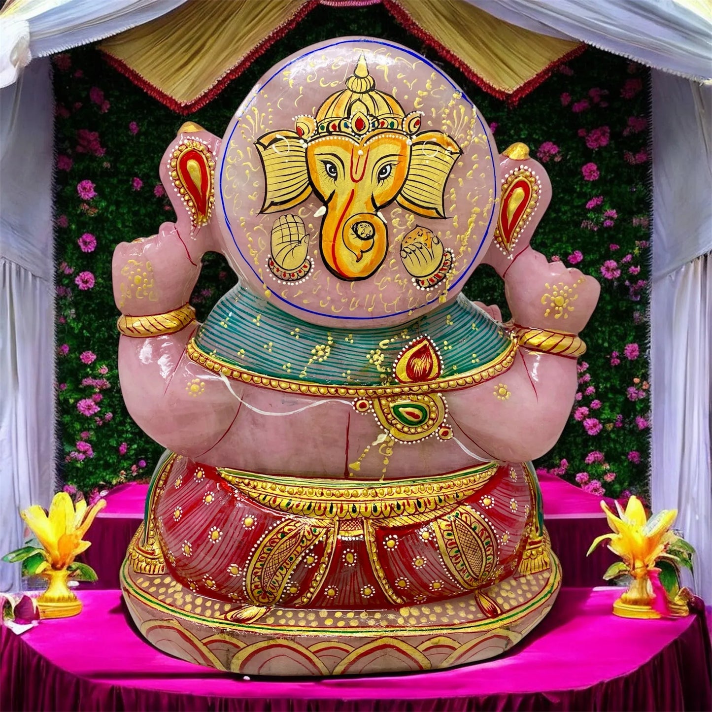Dios Ganesha Ganesh Ganapati 10 kg. cuarzo rosa
