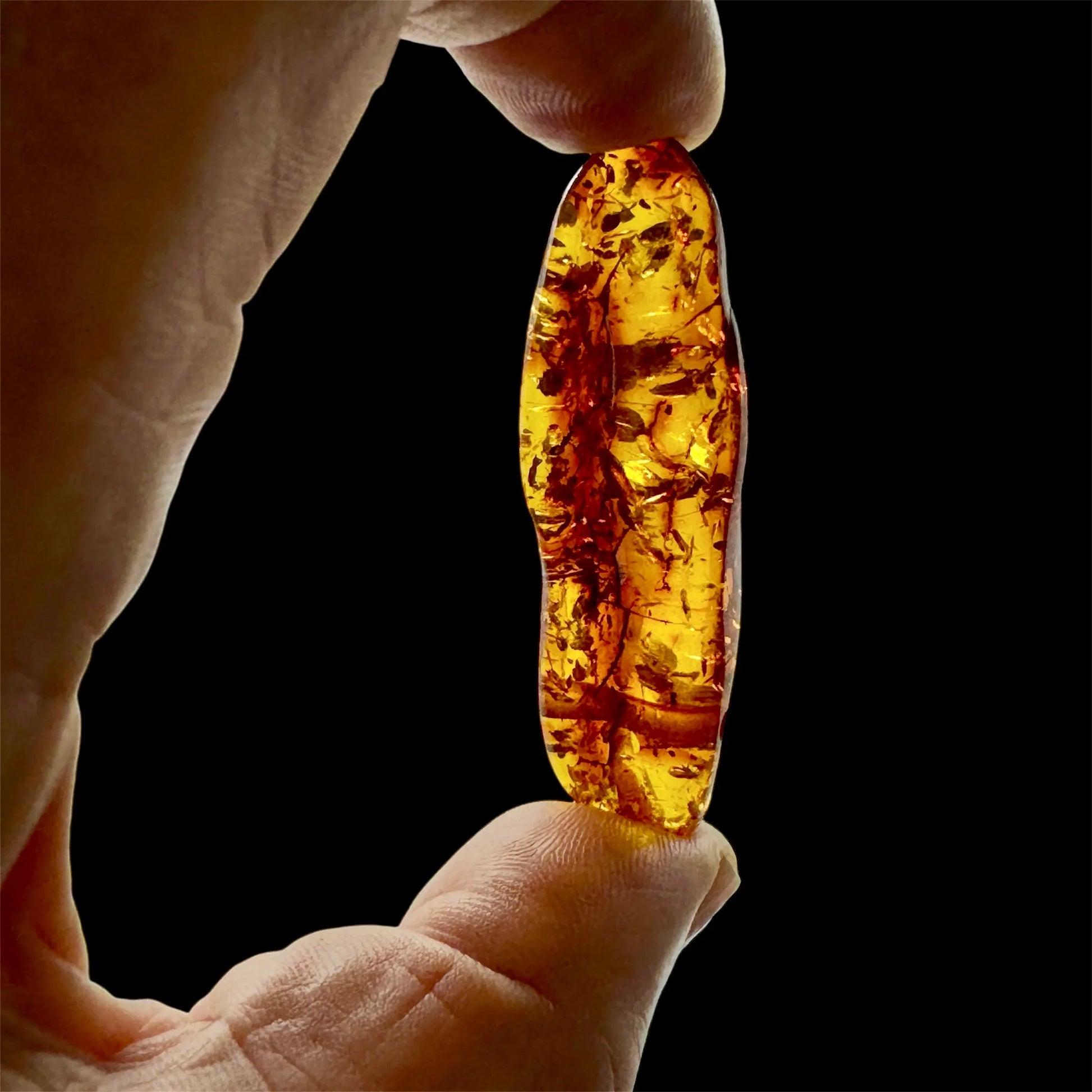 Colgantes de ambar báltico en cordón de piel - MUNAY MINERALES MALLORCA