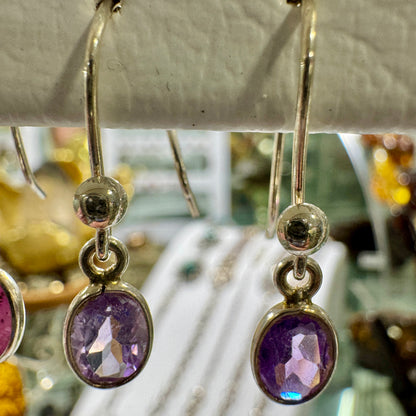 Amethyst earrings in sterling silver