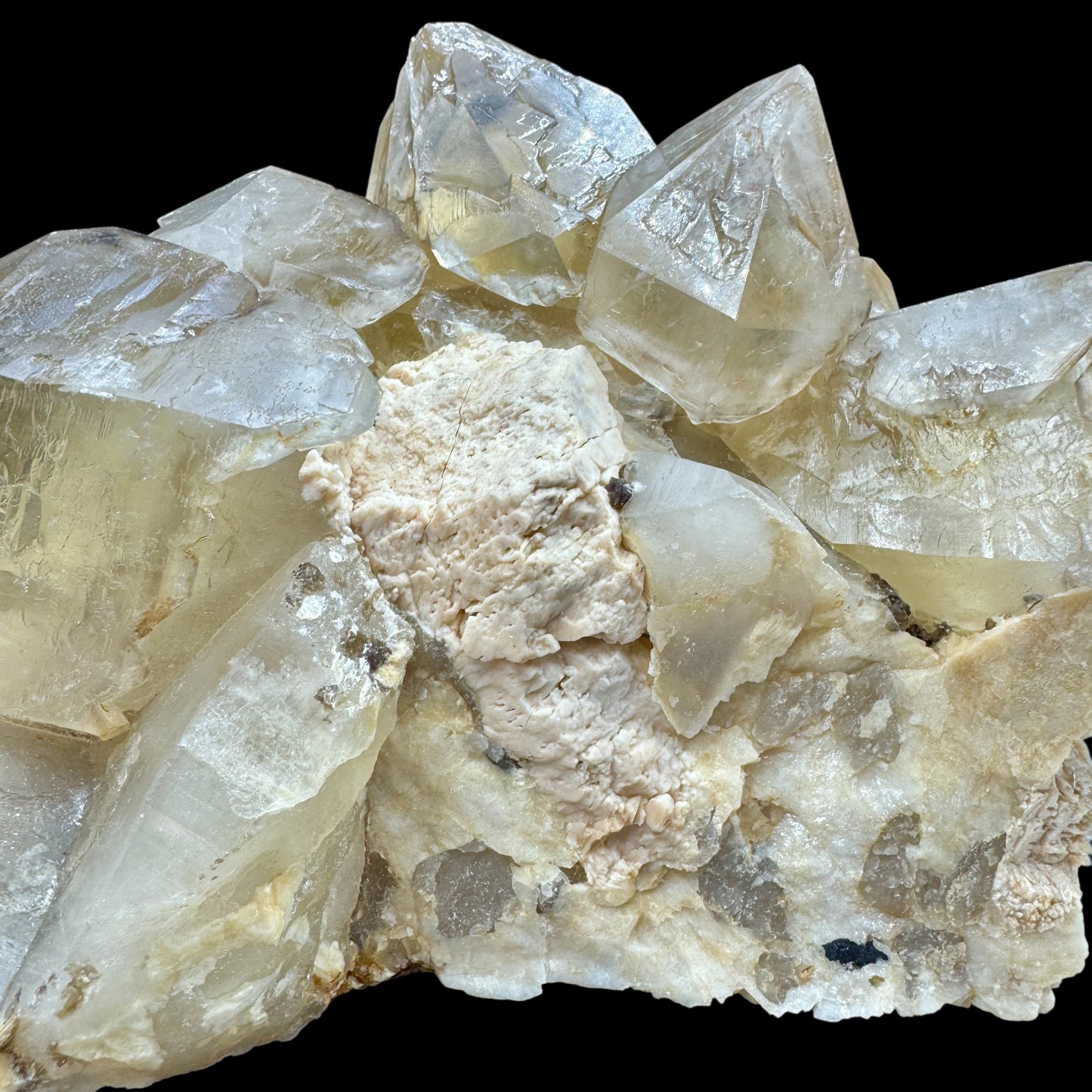 Citrino elestial cluster Citrine natural 4,8 kg. con turmalina negra