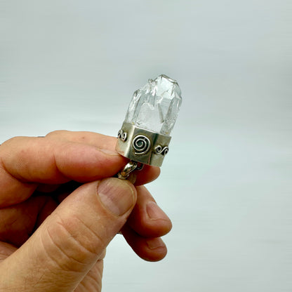 Himalayan quartz pendant in sterling silver