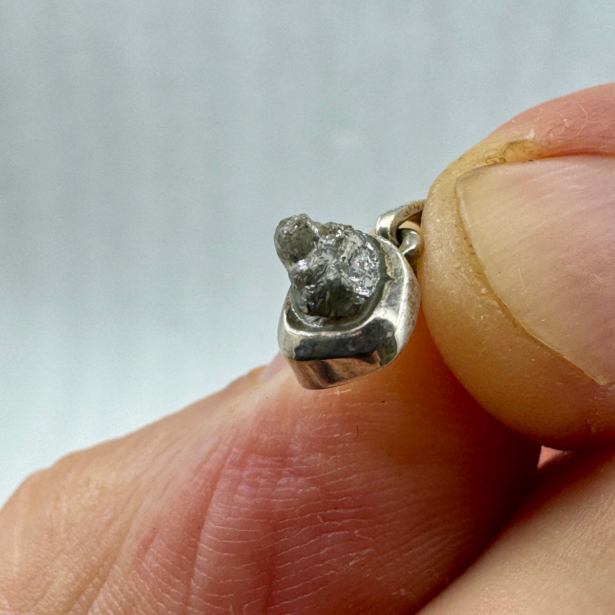 Diamante en bruto colgante plata de ley Munay Minerales Mallorca