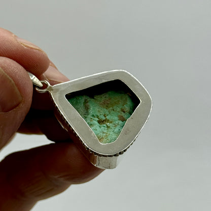 Turquesa colgante en plata de ley
