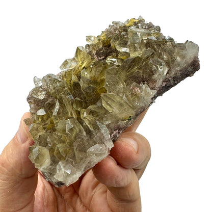 Cuarzo rutilado grupo con mica lepidolita