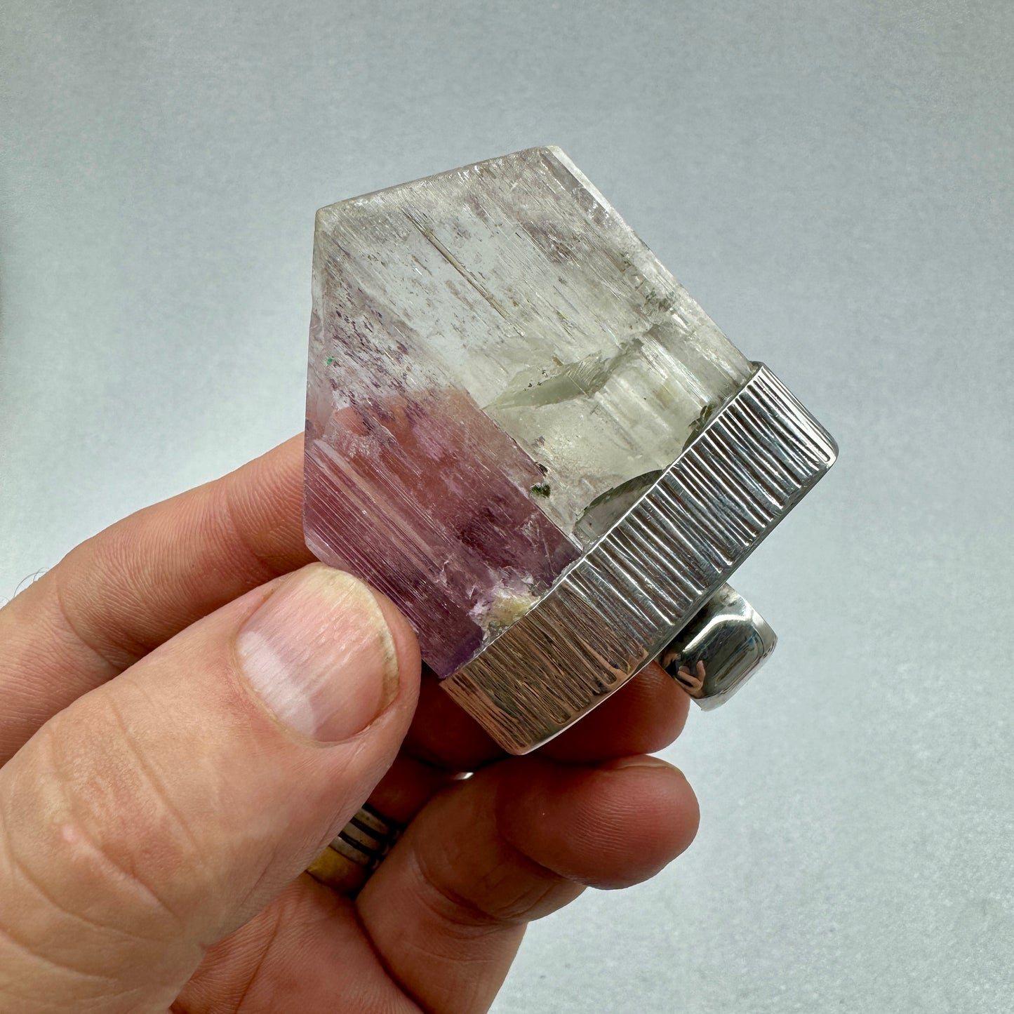 Kunzita colgante plata de ley espodumena