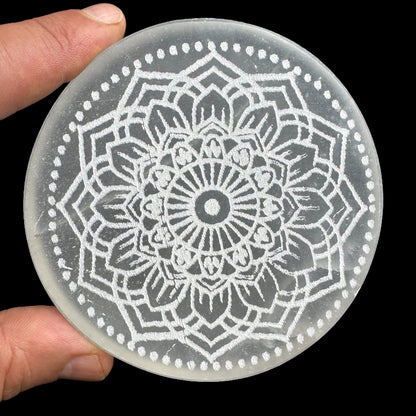 Selenita discos rodajas geometría sagrada y símbolos