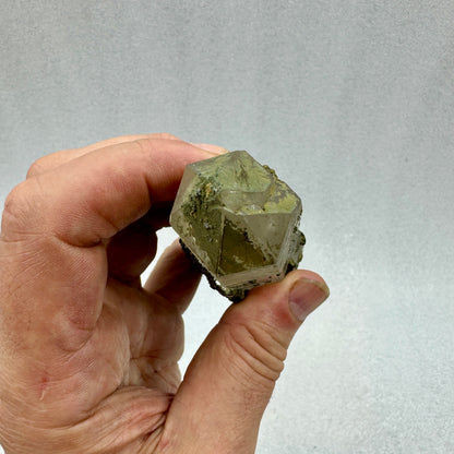 Cuarzo biterminado con siderita y pirita Panasqueira Portugal