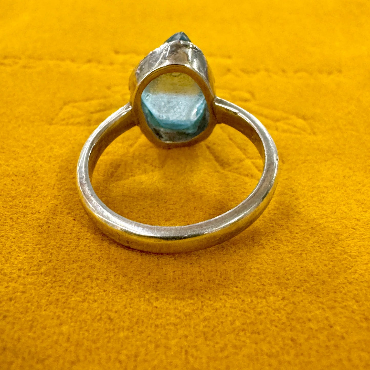 Anillo topacio azul plata de ley - Munay Minerales Palma de Mallorca Spain 
