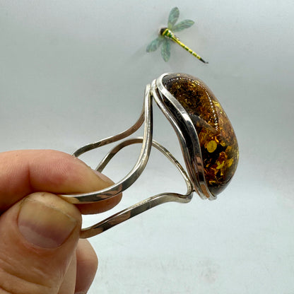 Baltic amber bracelet in sterling silver