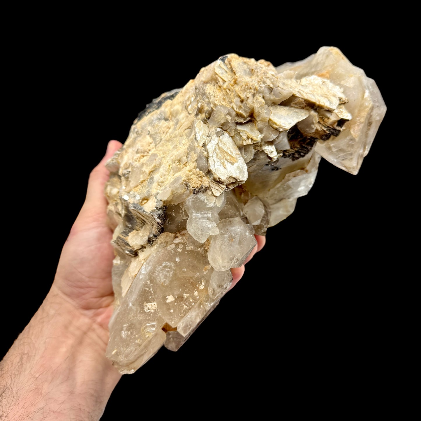 Citrino elestial cluster Citrine natural 4,8 kg. con turmalina negra