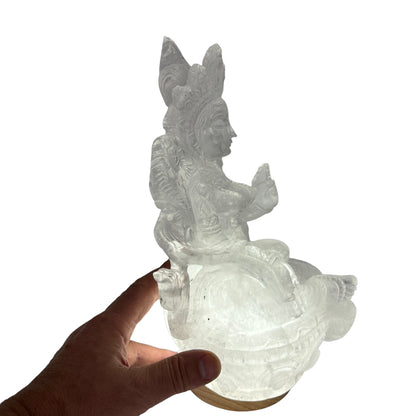 Tara Blanca estatua de cuarzo tallado a mano Sanación y Longevidad