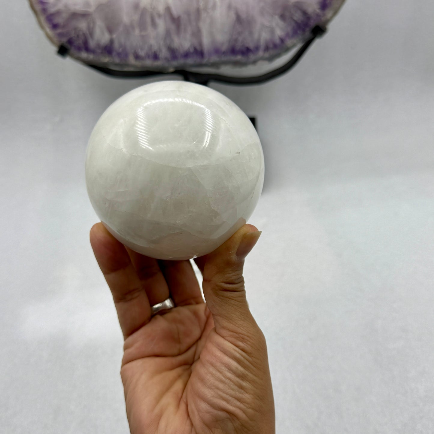 Esfera de cuarzo lechoso 85 mm