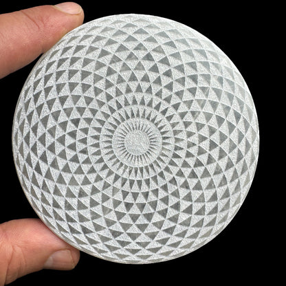 Selenita discos rodajas geometría sagrada y símbolos