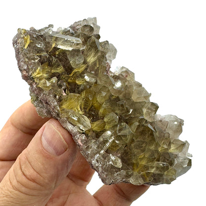 Cuarzo rutilado grupo con mica lepidolita