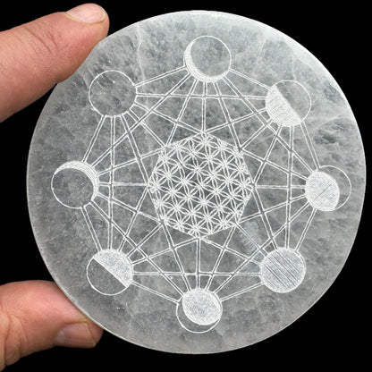 Selenita discos rodajas geometría sagrada y símbolos