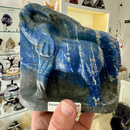 Lapislázuli de Chile elefante tallado a mano
