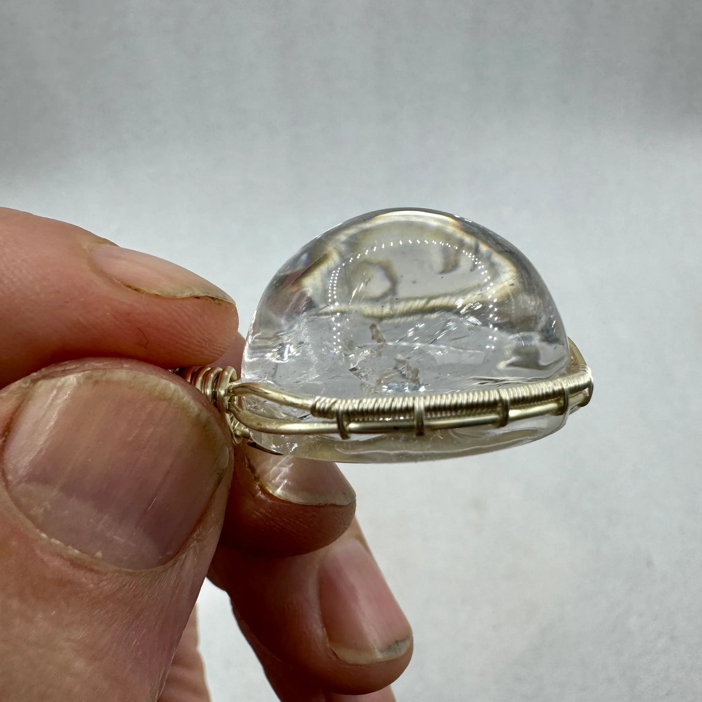 Cuarzo maestro arcoíris colgante plata de ley - MUNAY MINERALES MALLORCA