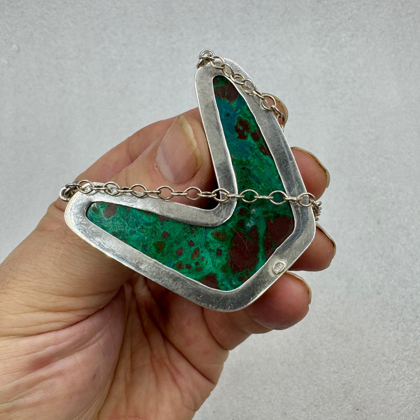 Crisocola colgante en plata de ley