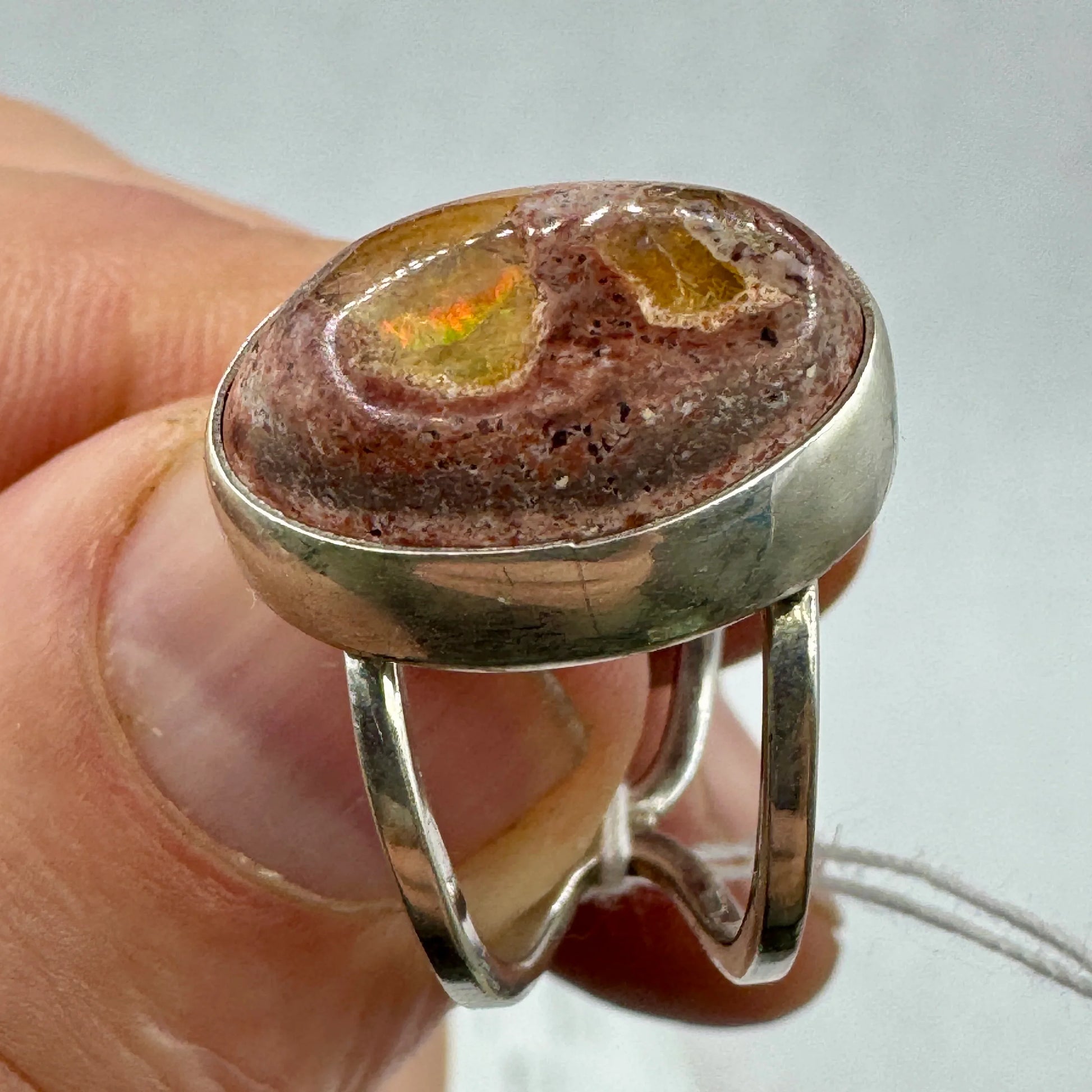 Ópalo de fuego anillos en plata de ley - MUNAY MINERALES MALLORCA